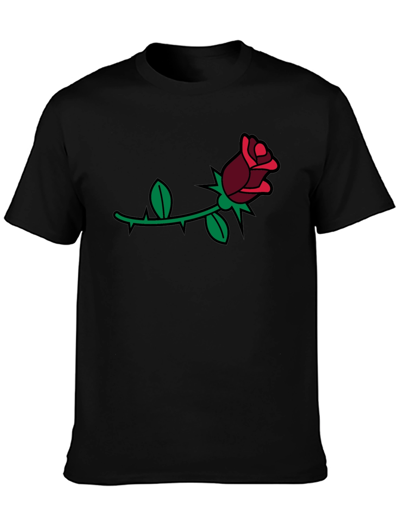 Rose Graphic Tee - Black Casual Comfort
