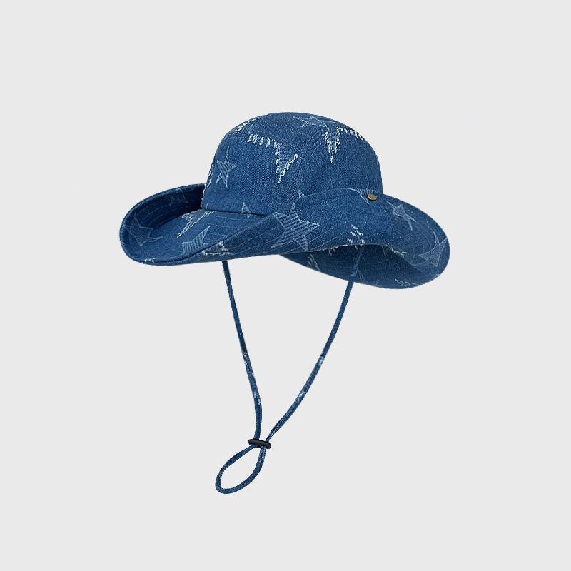 Women's Vintage Western Sun Hat - Stylish Summer Cowboy Brim for Outdoor Use