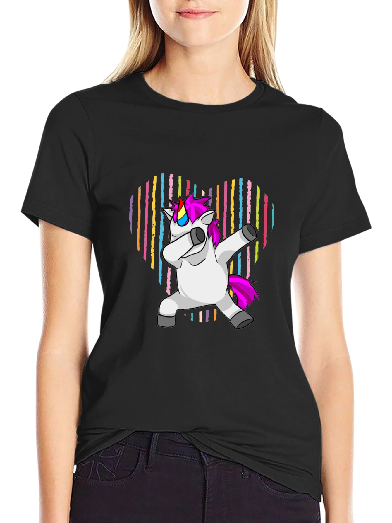 Unicorn Dabbing Heart T-Shirt