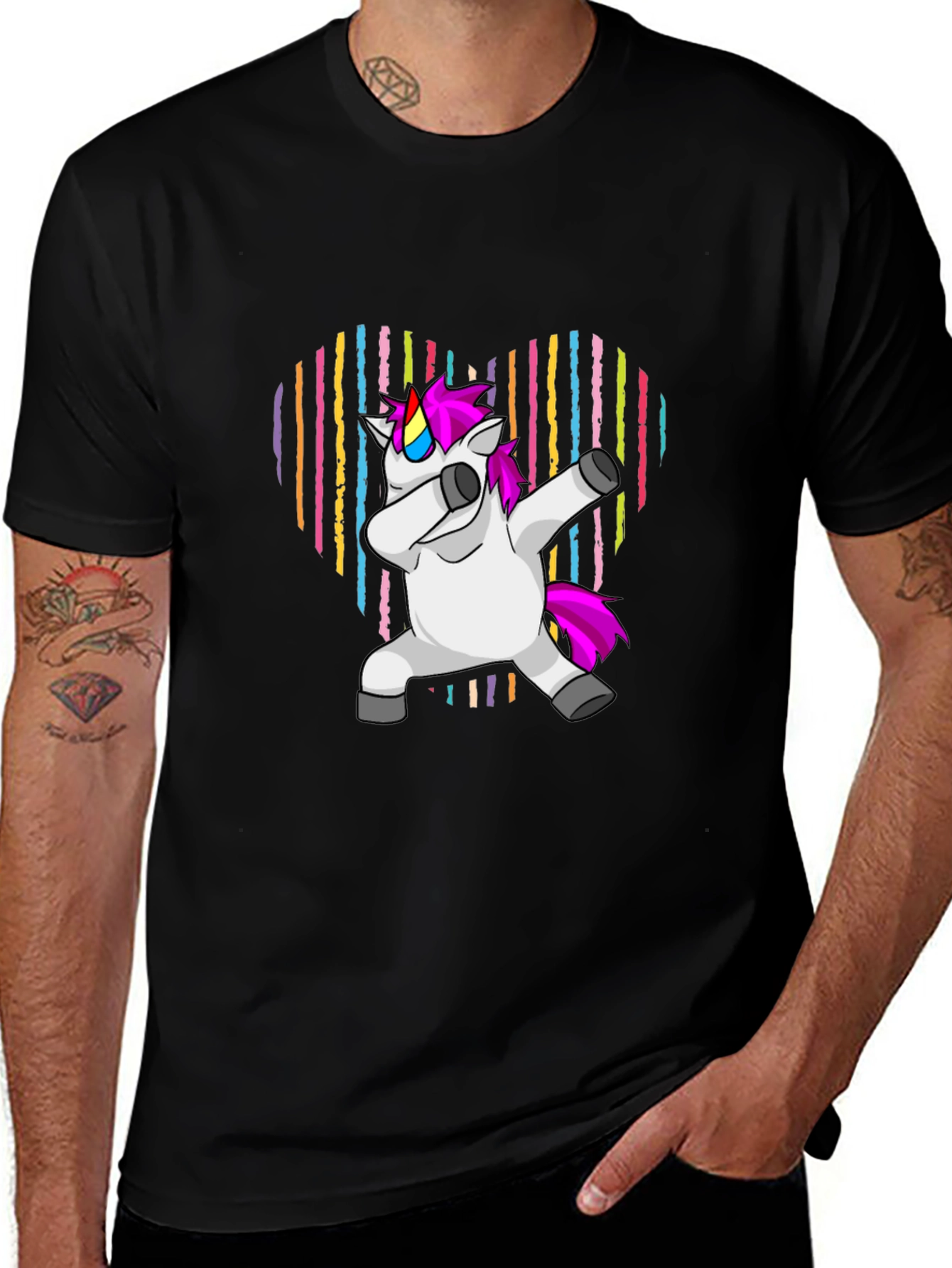 Unicorn Dabbing Heart T-Shirt