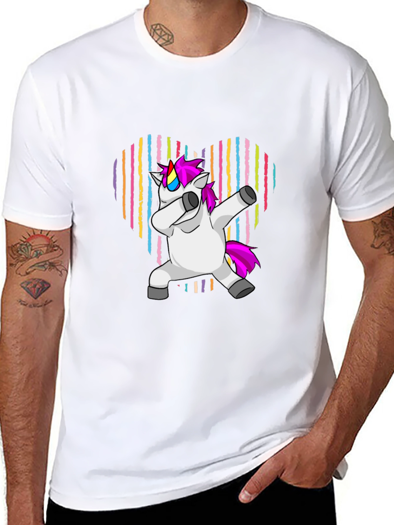 Unicorn Dabbing Heart T-Shirt