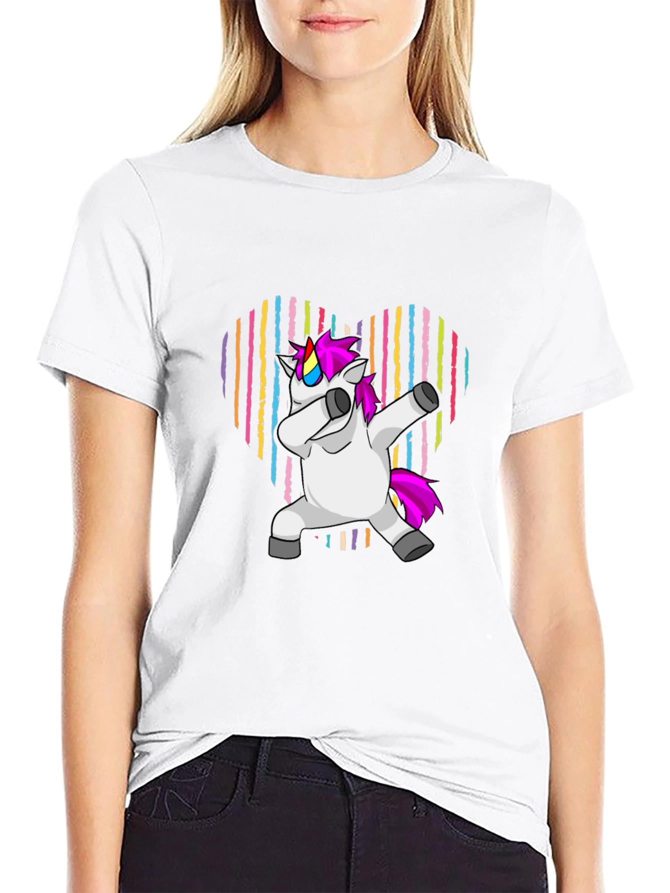 Unicorn Dabbing Heart T-Shirt