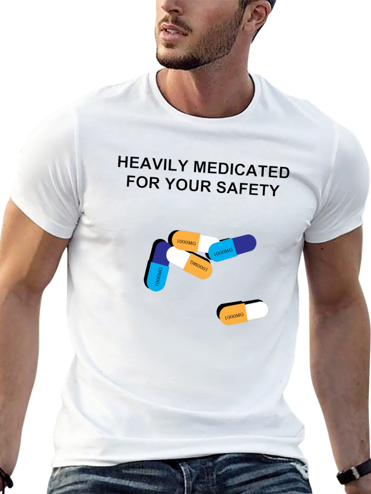 Heavily Medicated T-Shirt Funny Graphic Tee
