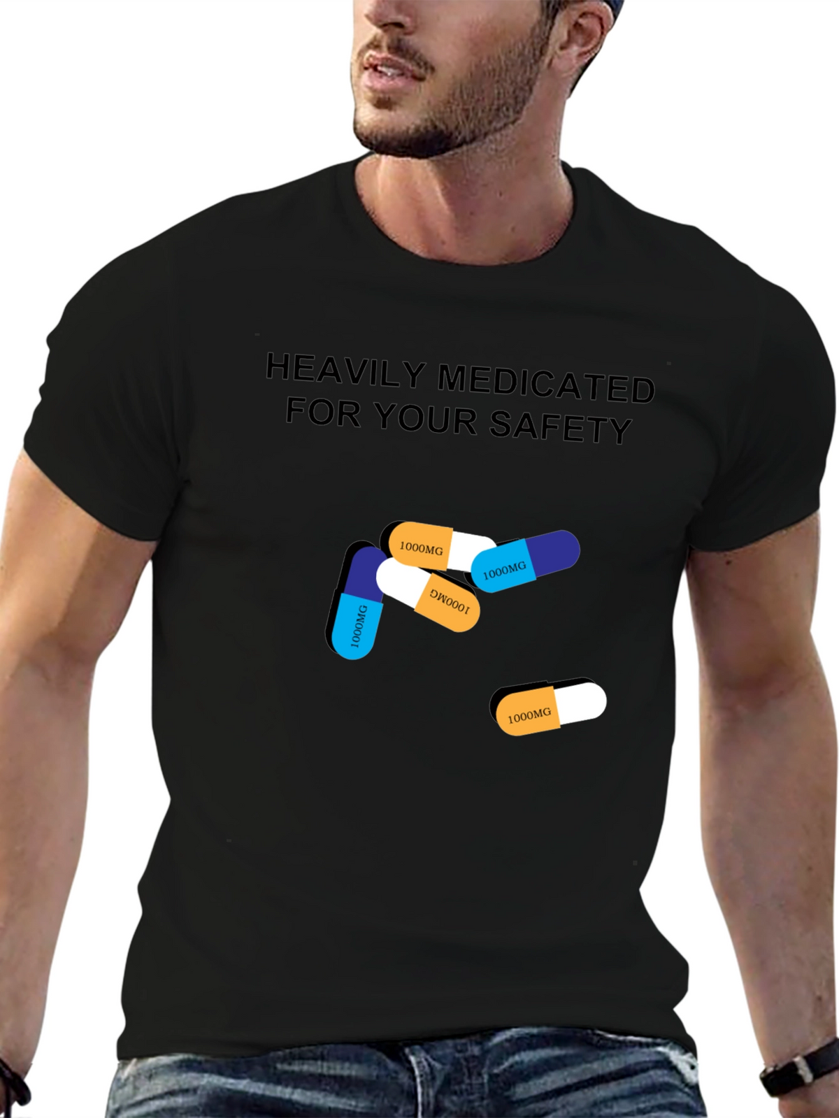 Heavily Medicated T-Shirt Funny Graphic Tee