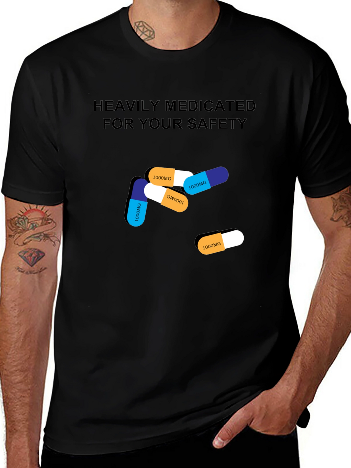 Heavily Medicated T-Shirt Funny Graphic Tee
