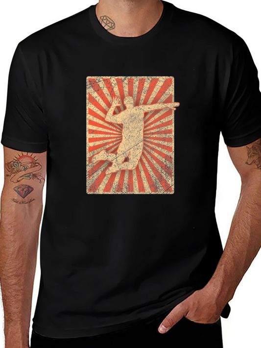 Retro Volleyball Player Graphic T-Shirt - Vintage Style