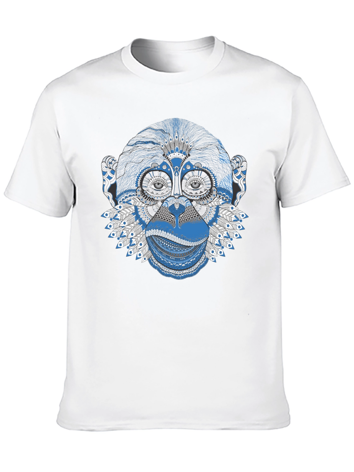 Tribal Monkey Graphic Tee - Stylish Mens Black T-Shirt