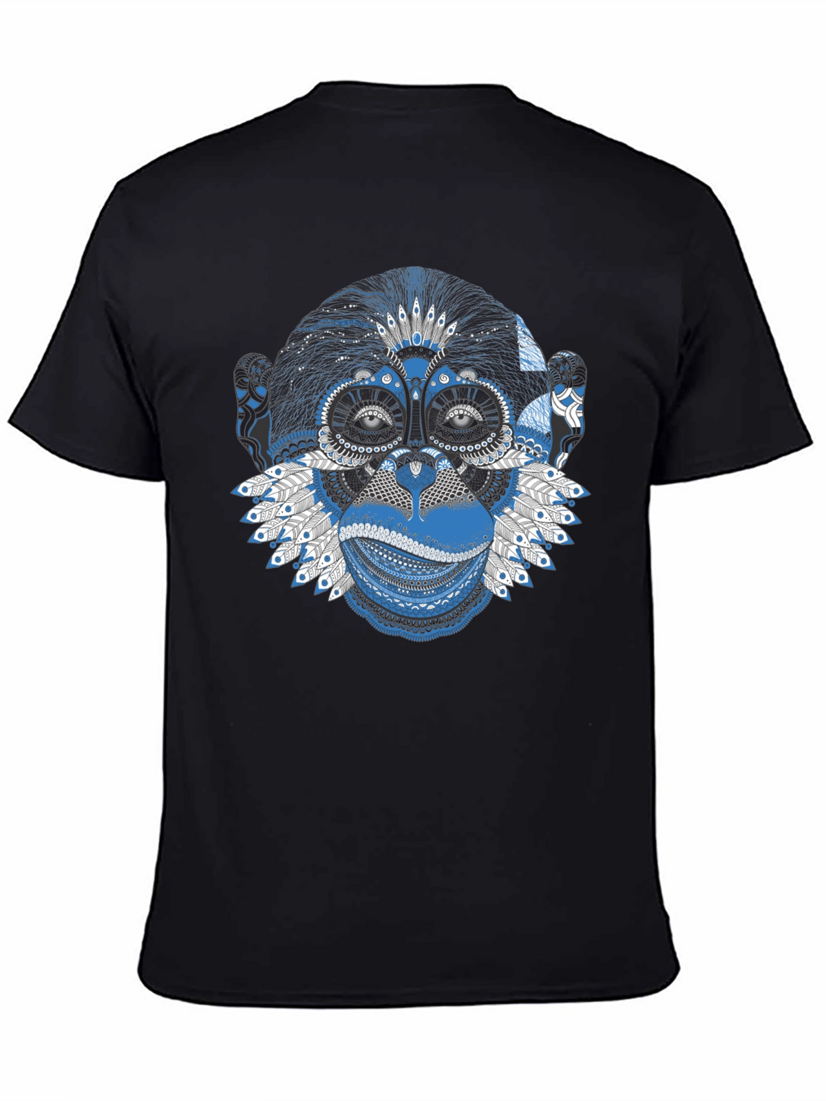 Tribal Monkey Graphic Tee - Stylish Mens Black T-Shirt