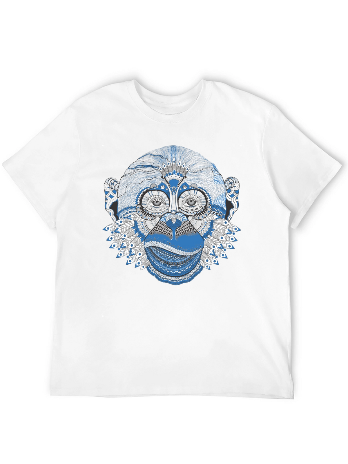 Tribal Monkey Graphic Tee - Stylish Mens Black T-Shirt