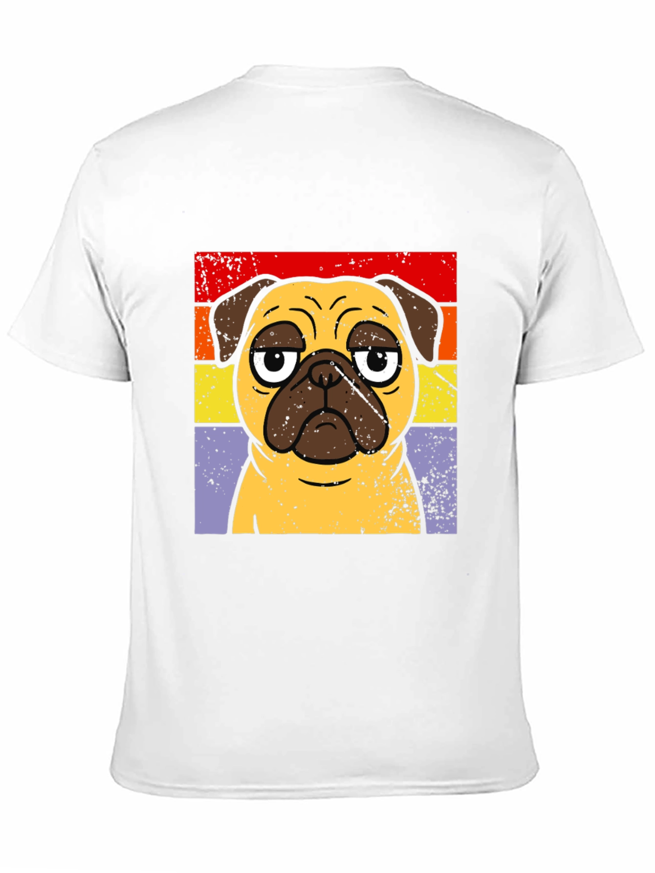 Retro Pug Graphic T-Shirt - Black