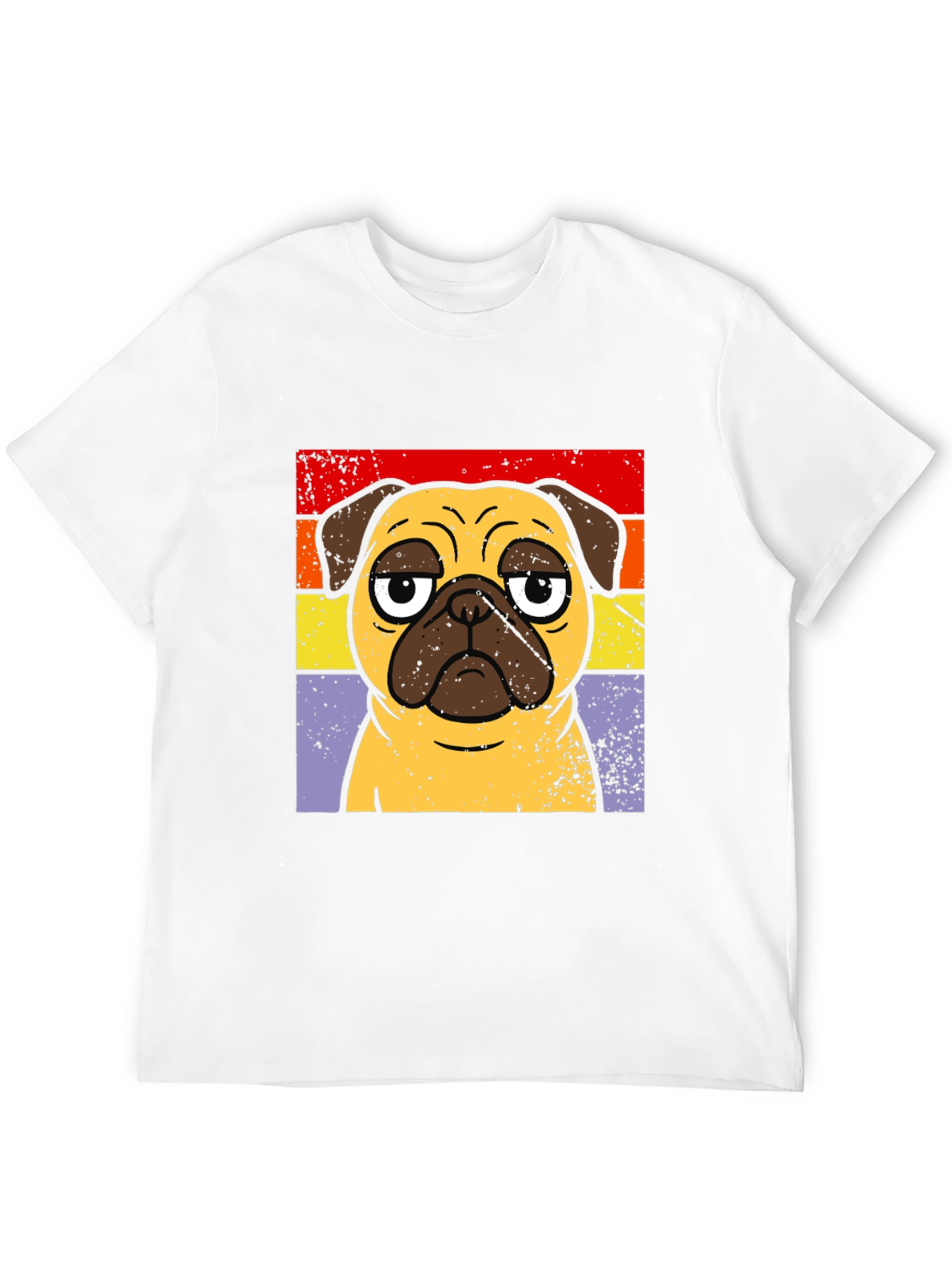 Retro Pug Graphic T-Shirt - Black