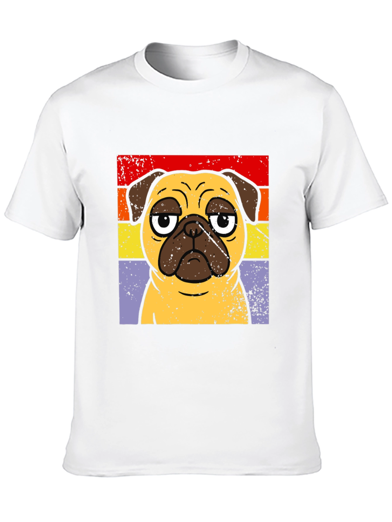 Retro Pug Graphic T-Shirt - Black