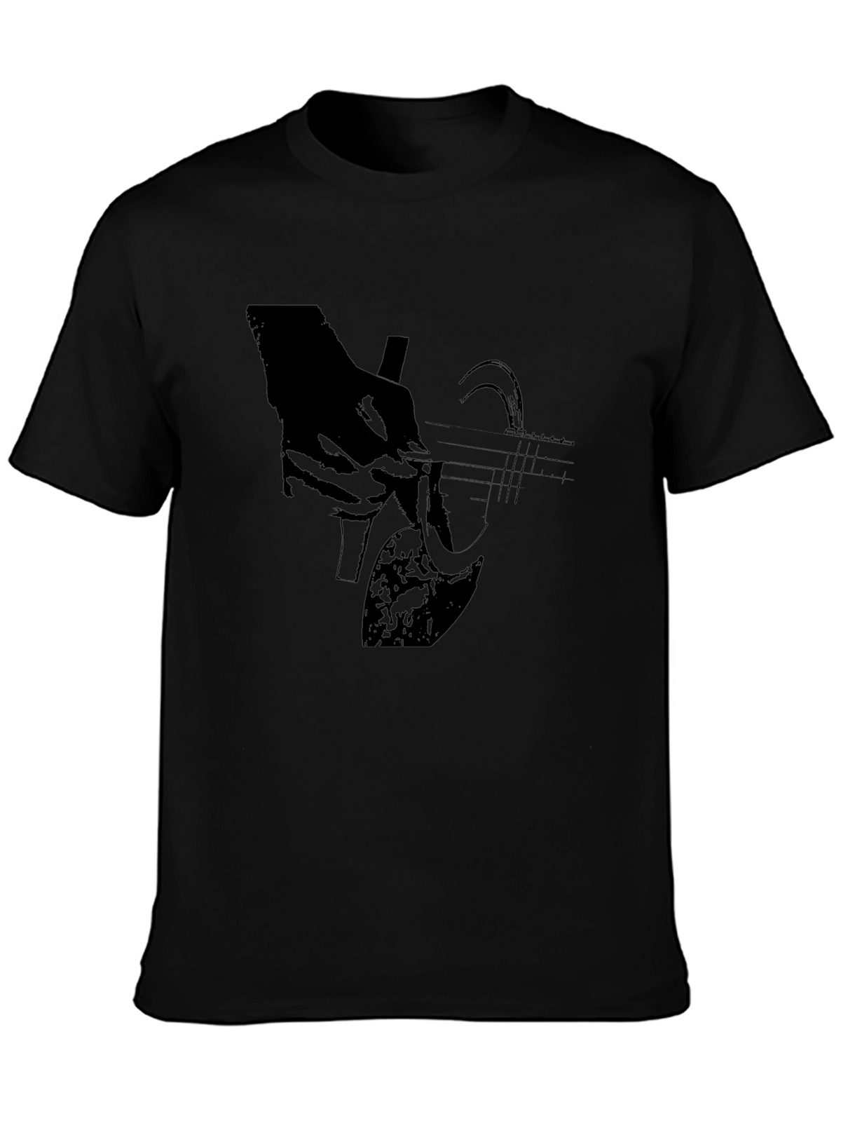 Guitar Player Black T-Shirt Graphic Tee