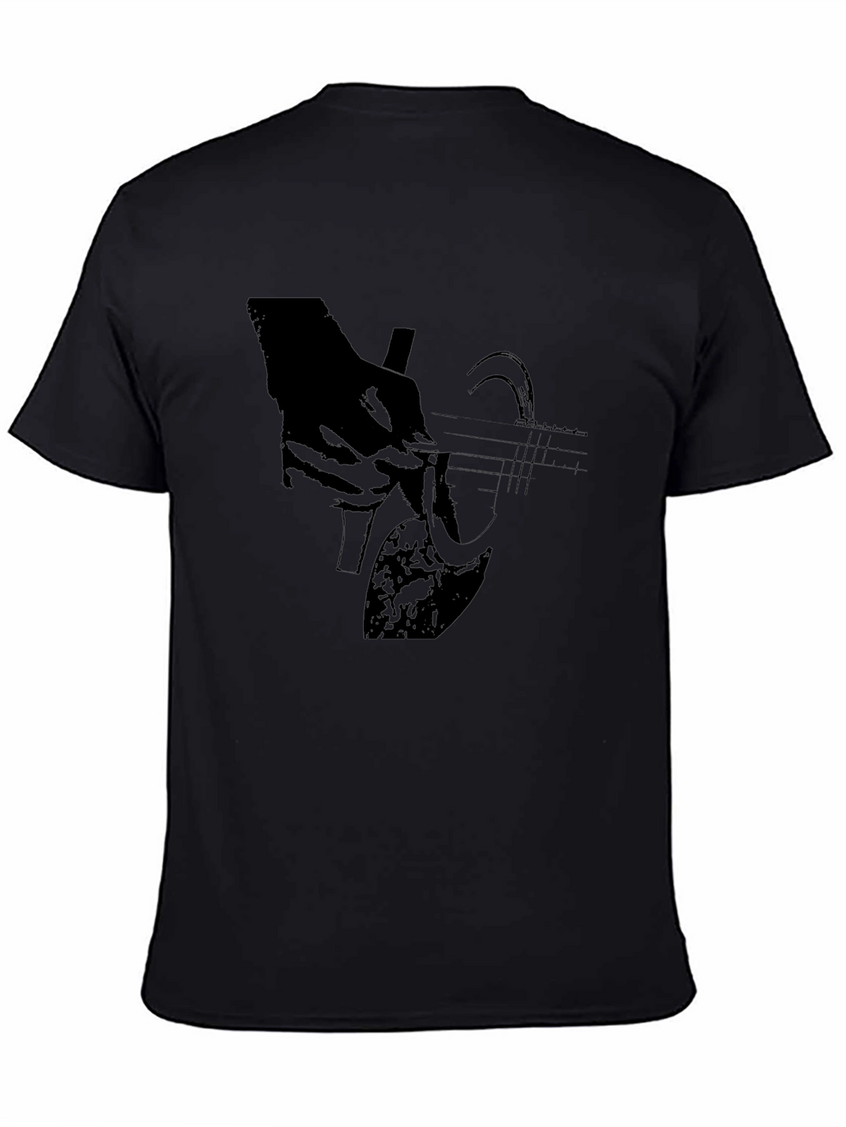 Guitar Player Black T-Shirt Graphic Tee