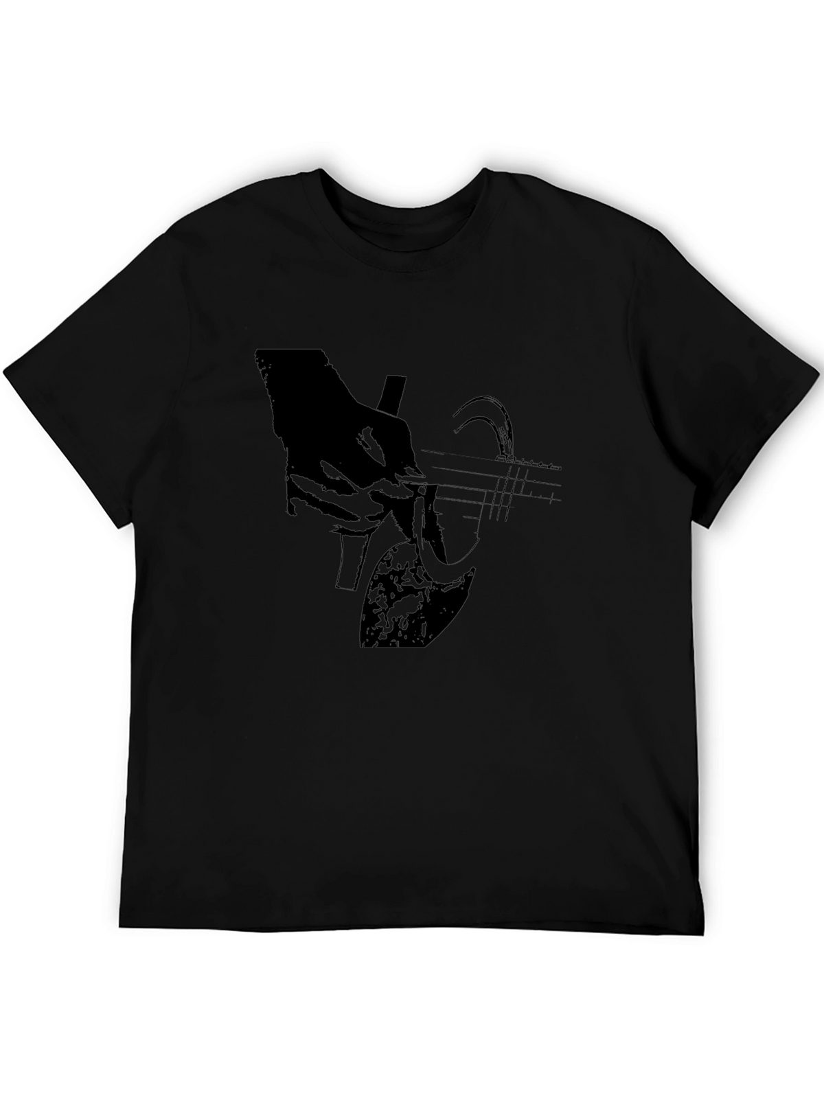 Guitar Player Black T-Shirt Graphic Tee