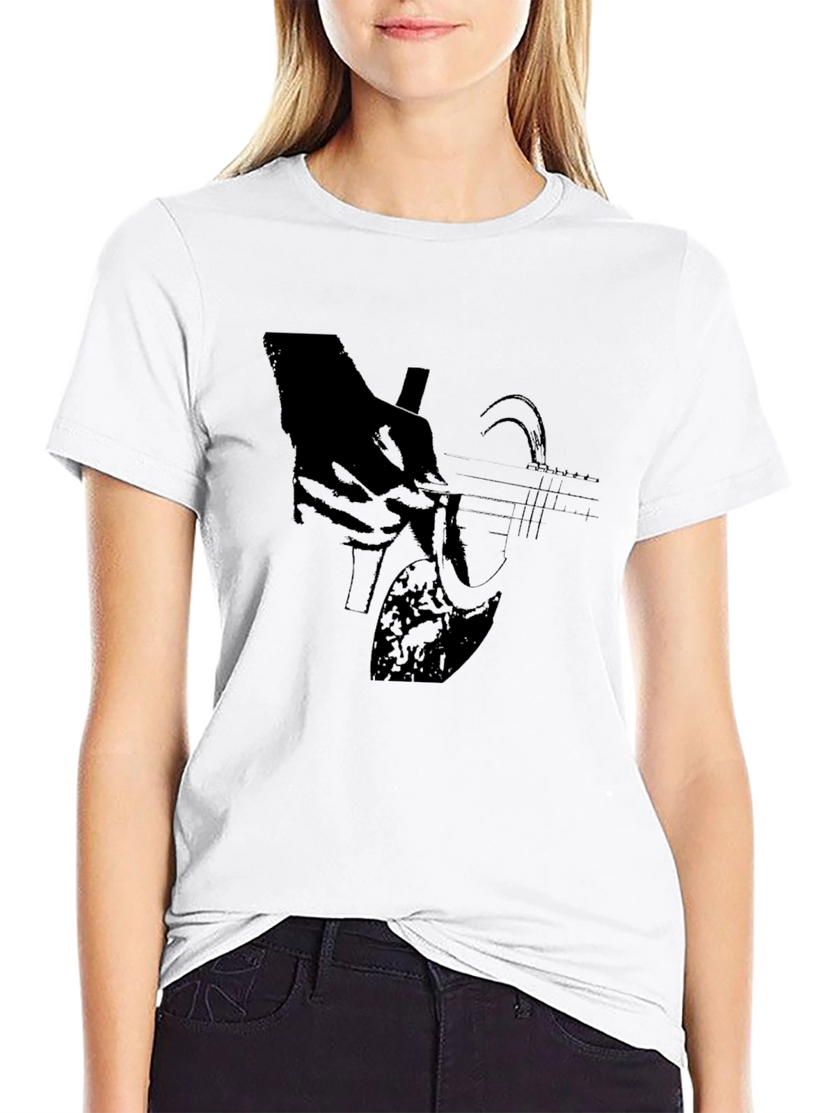 Guitar Player Black T-Shirt Graphic Tee