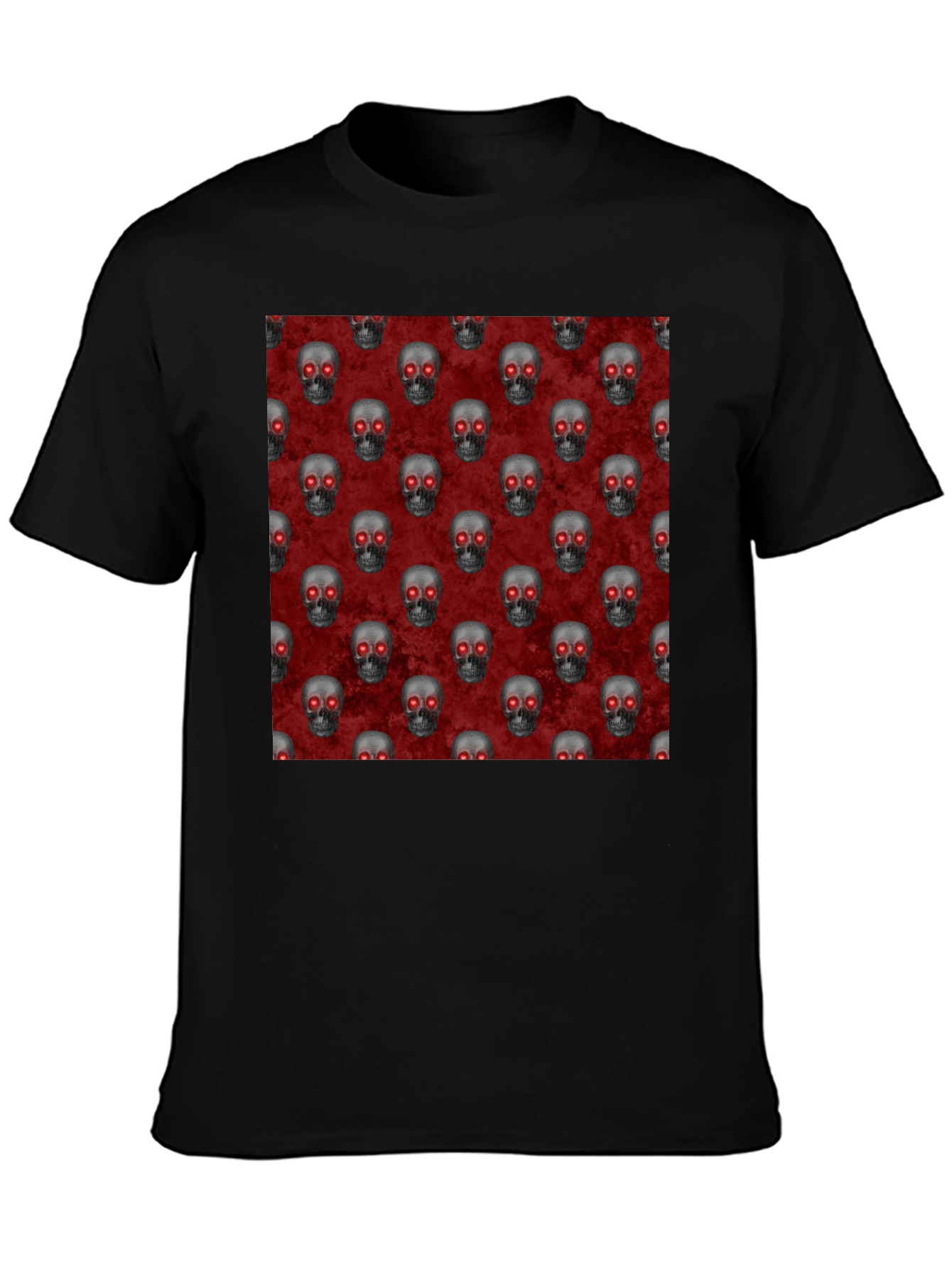 Skull Pattern T-Shirt - Gothic Style