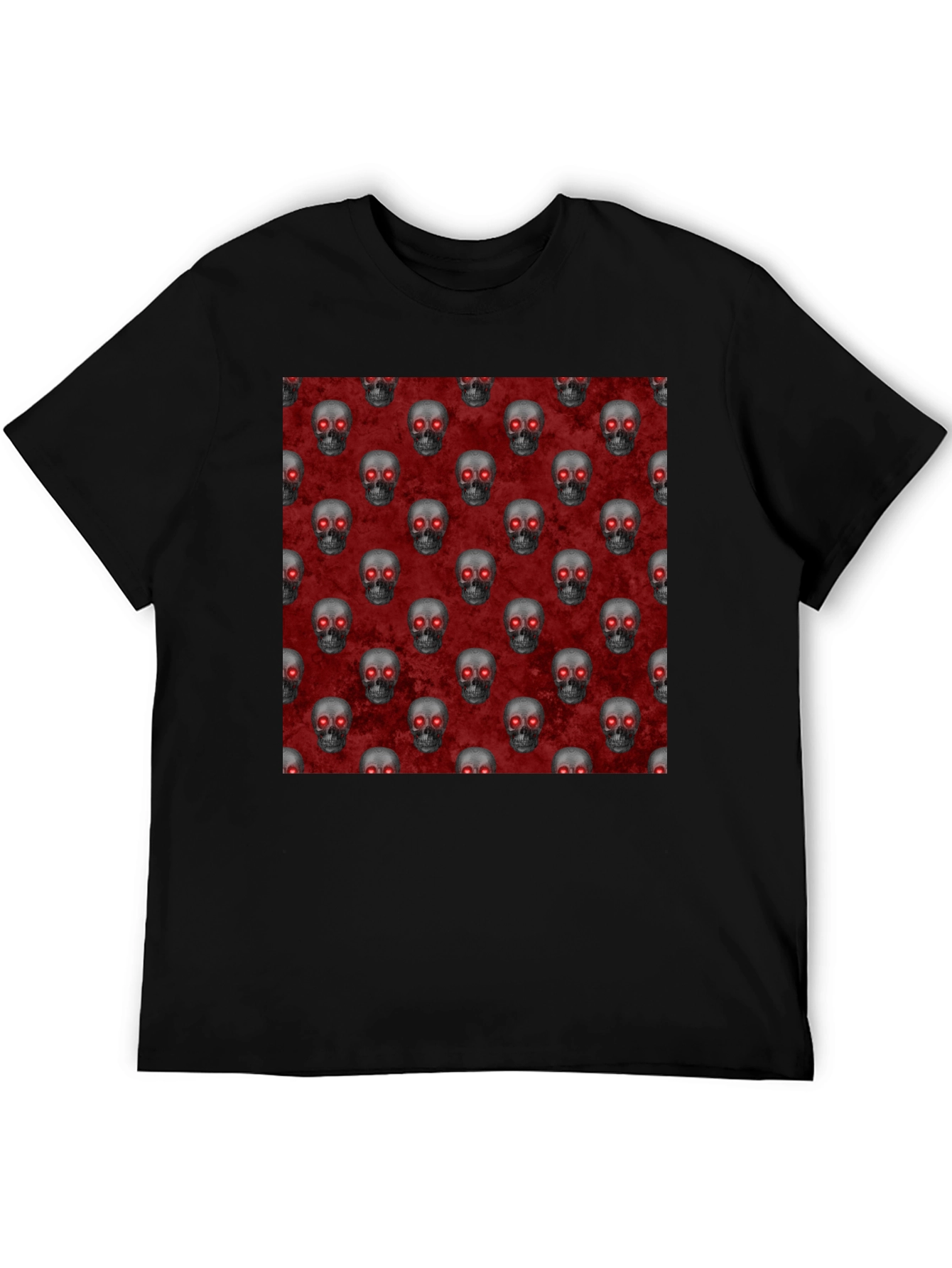 Skull Pattern T-Shirt - Gothic Style