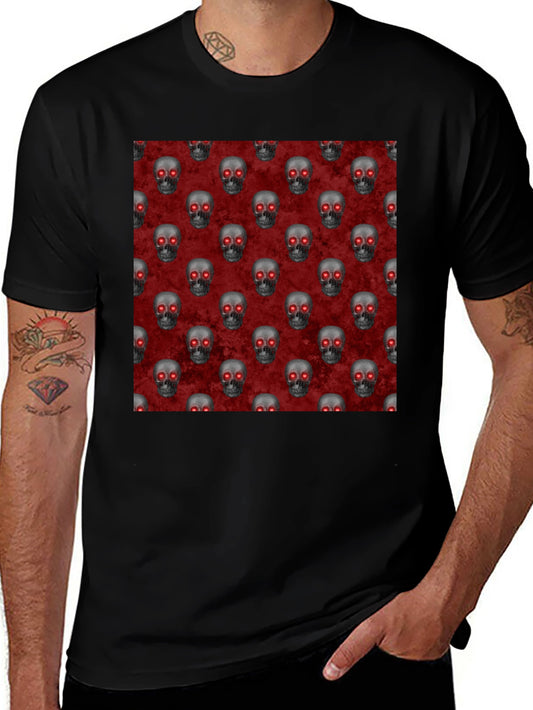 Skull Pattern T-Shirt - Gothic Style