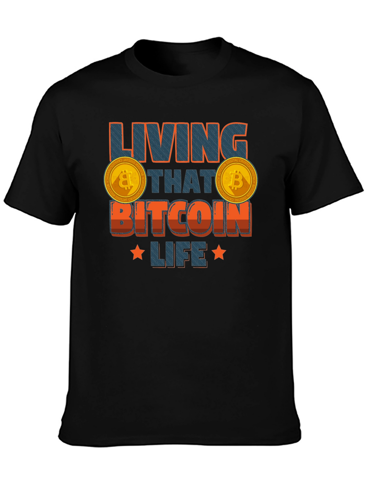 Living That Bitcoin Life Black Graphic Tee