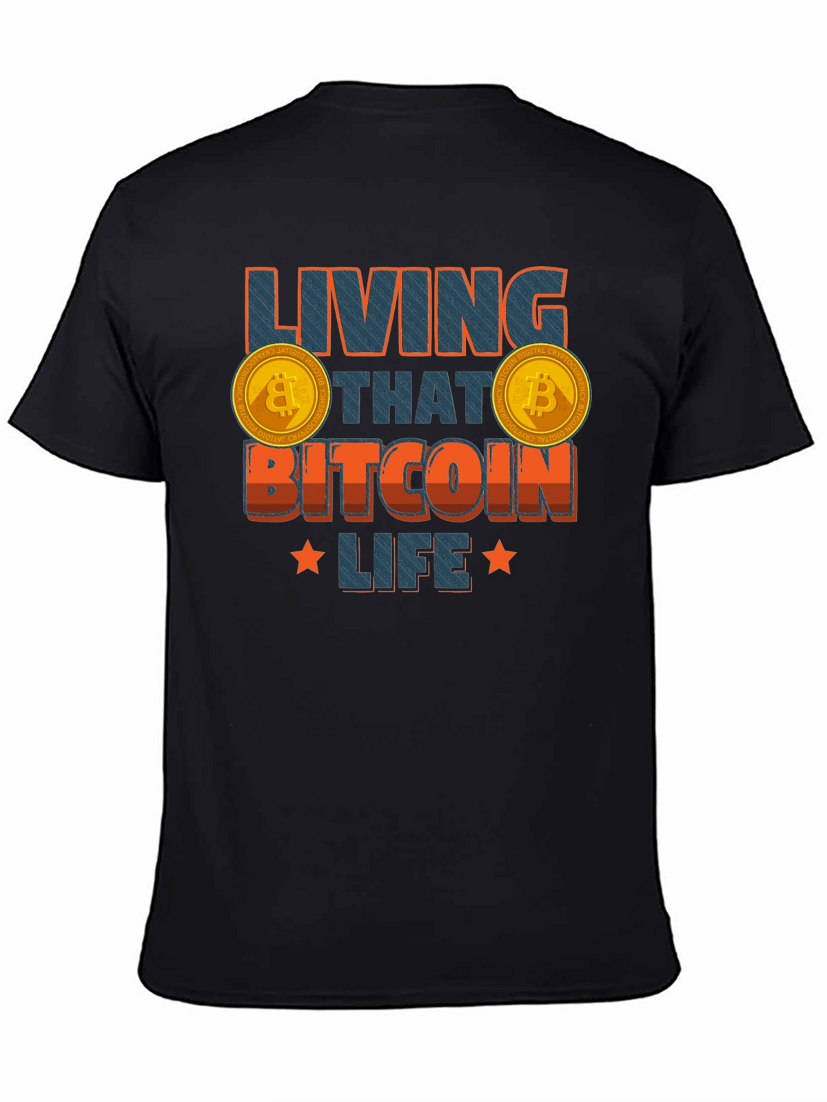 Living That Bitcoin Life Black Graphic Tee