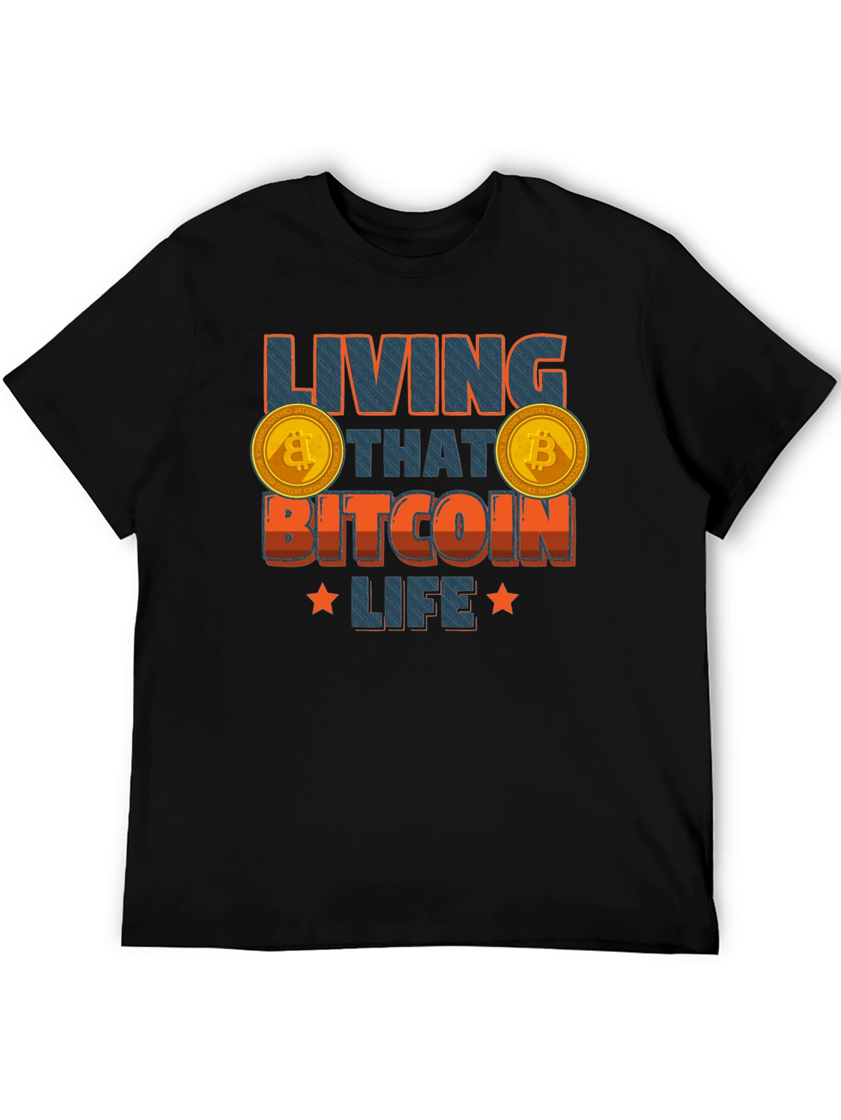 Living That Bitcoin Life Black Graphic Tee