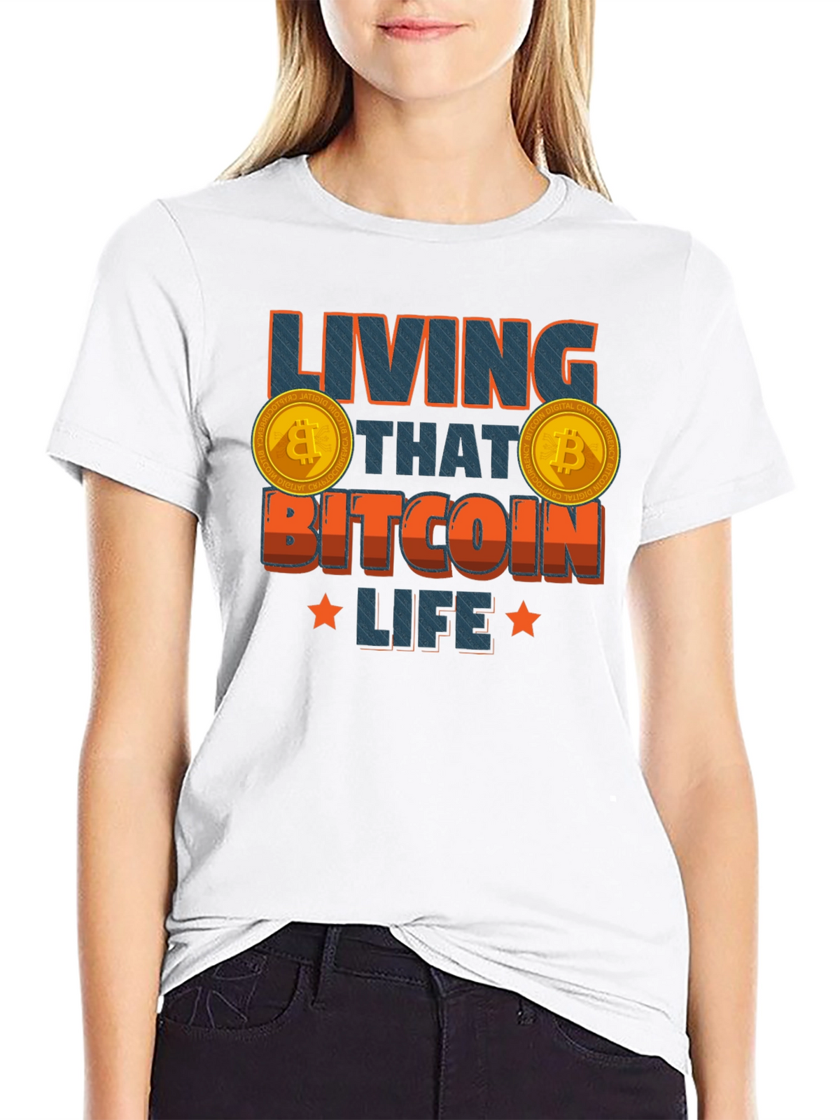 Living That Bitcoin Life Black Graphic Tee