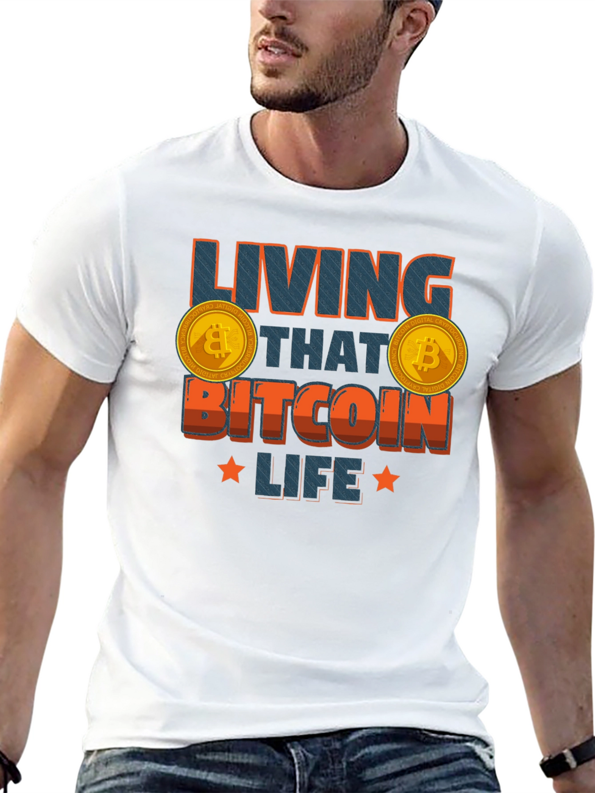 Living That Bitcoin Life Black Graphic Tee