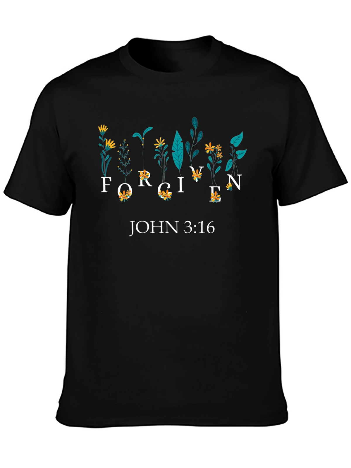 Forgiven John 3:16 Floral Graphic Tee