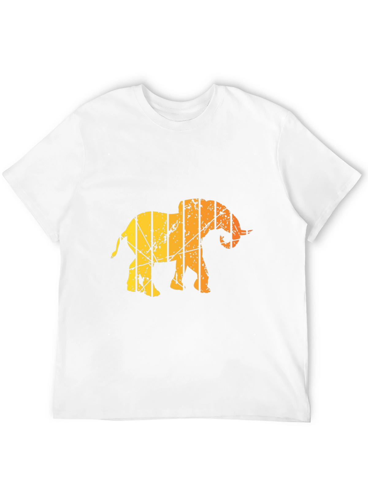 Mens Black T-Shirt - Abstract Elephant Graphic