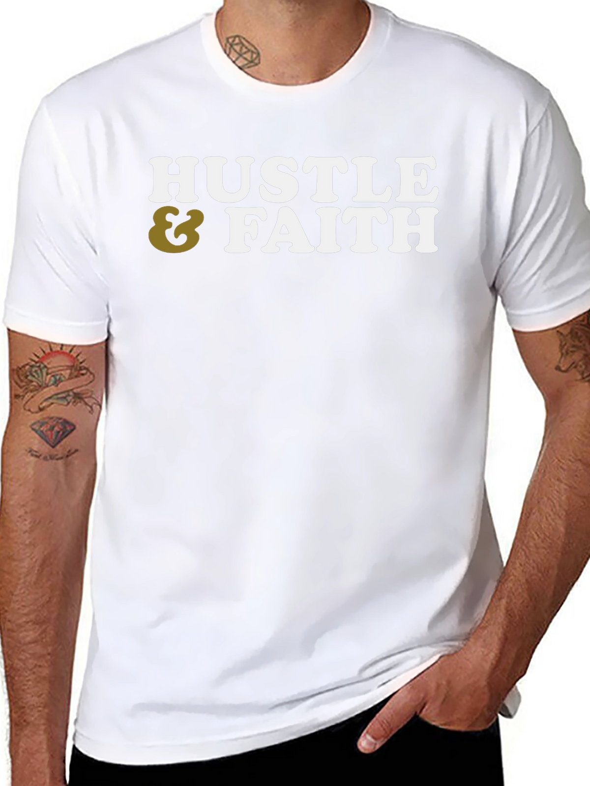Hustle & Faith Graphic Tee - Casual Cotton T-Shirt