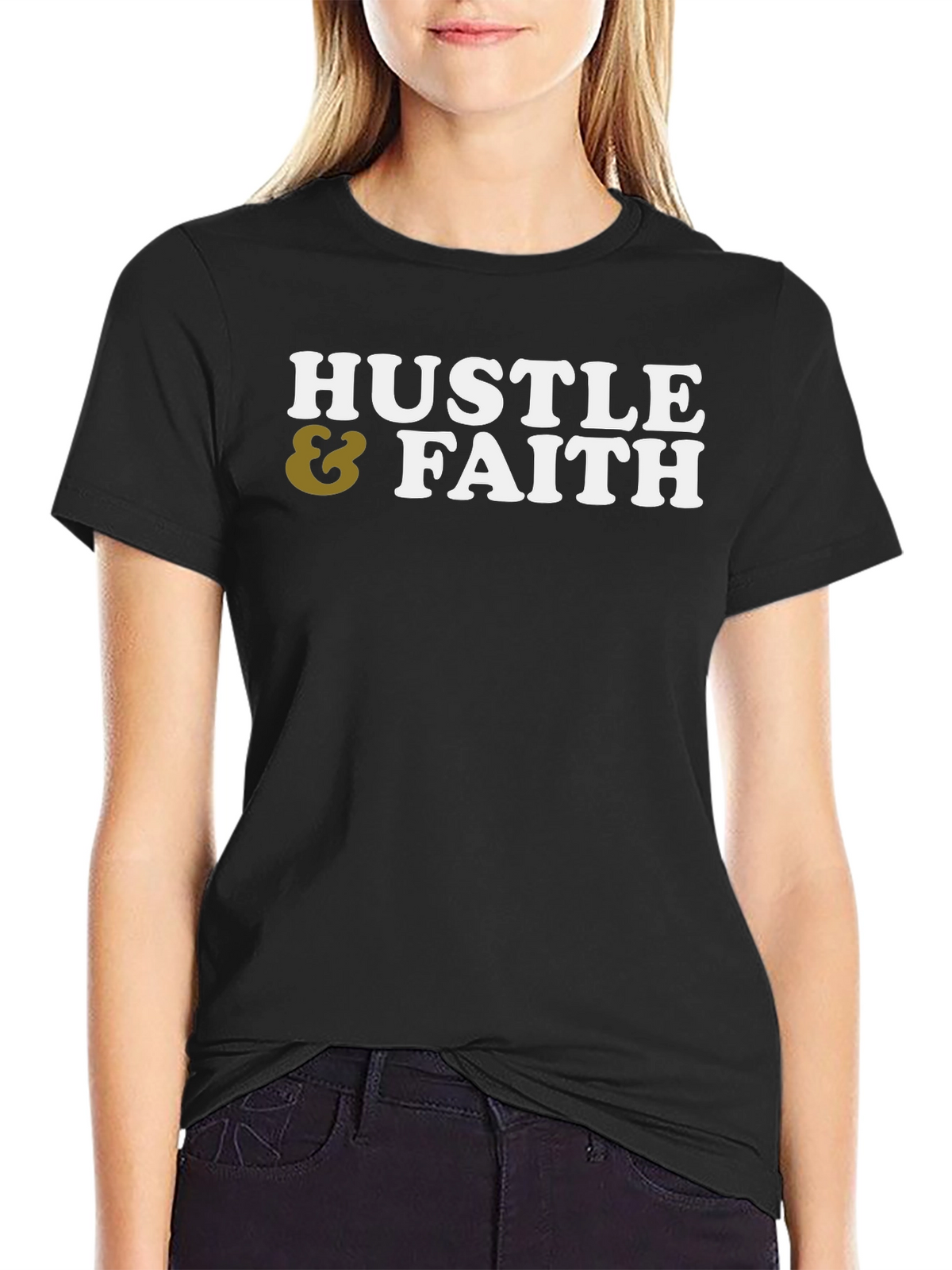 Hustle & Faith Graphic Tee - Casual Cotton T-Shirt