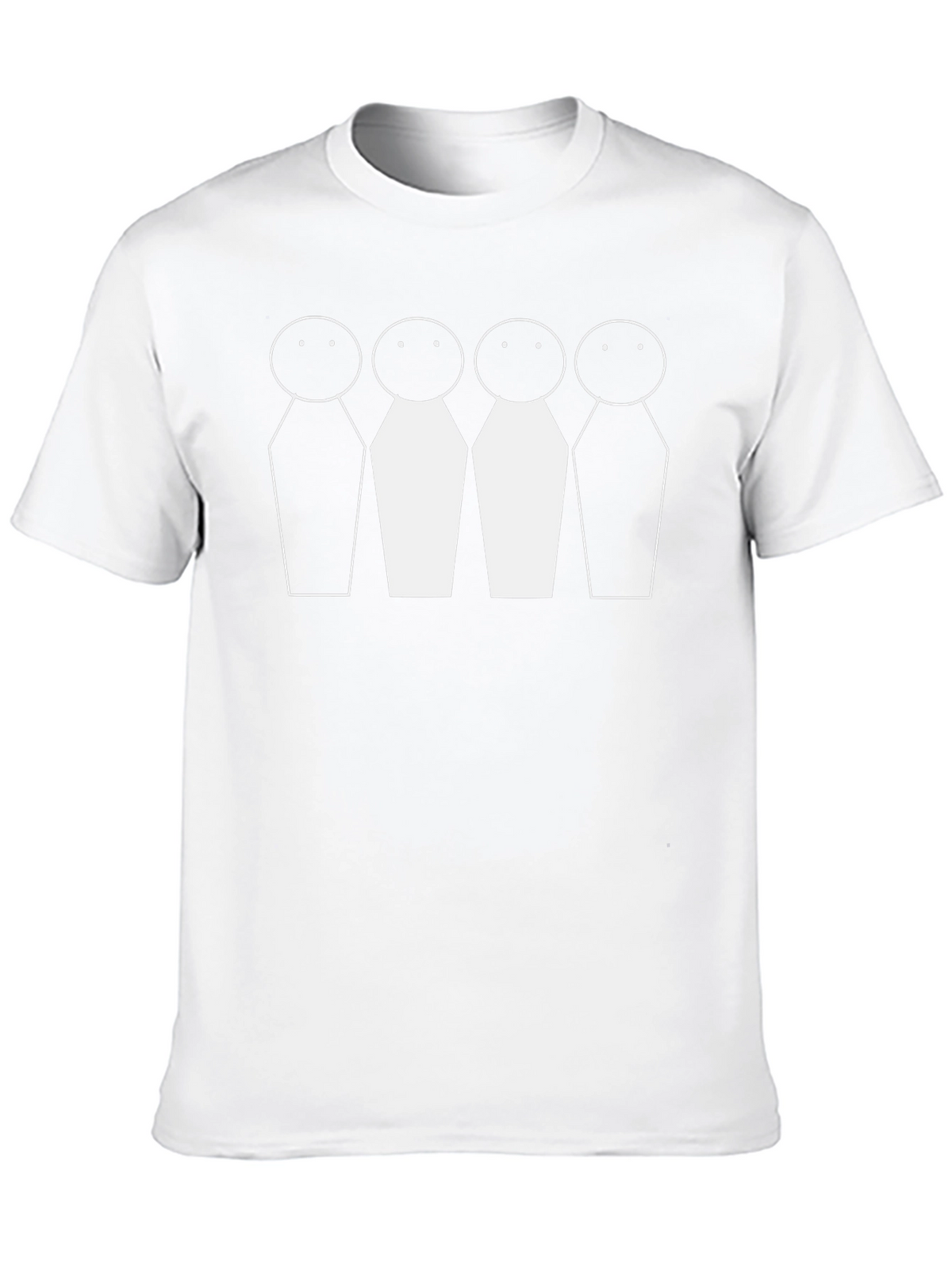 Stick Figure Lineup Graphic Tee - Black