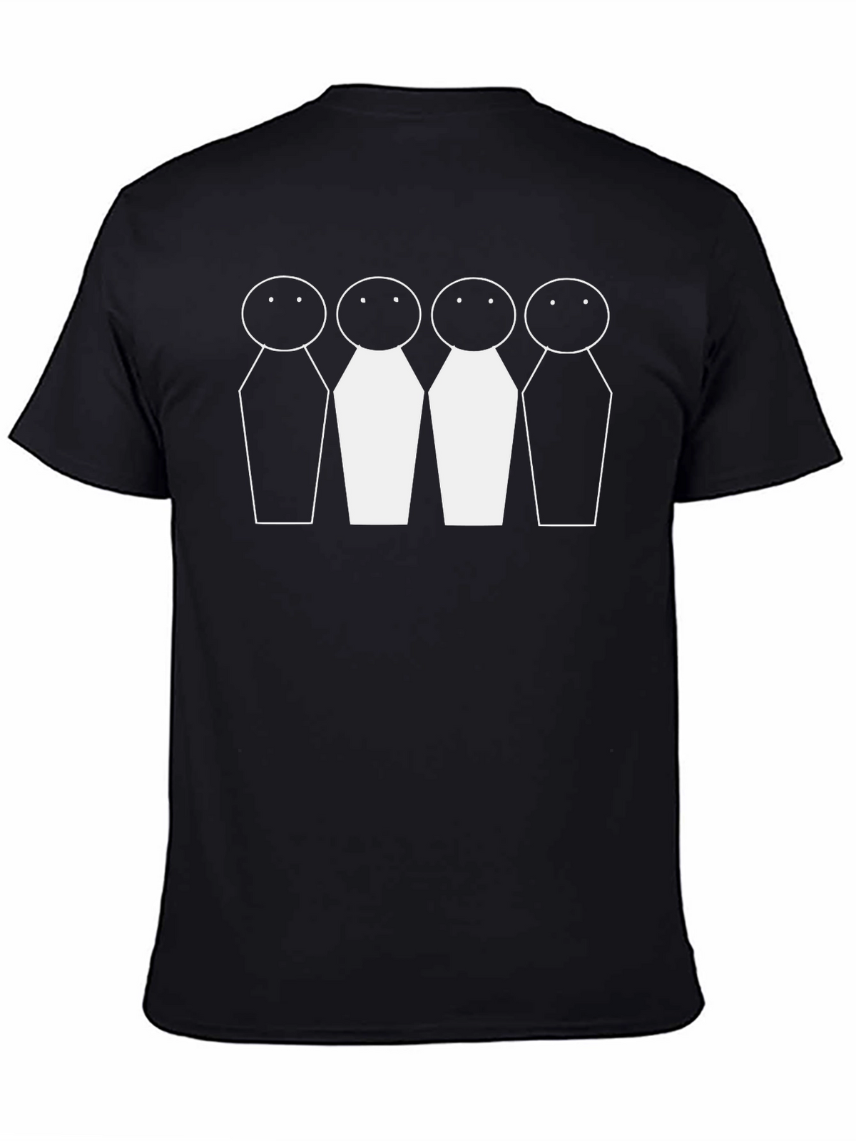 Stick Figure Lineup Graphic Tee - Black