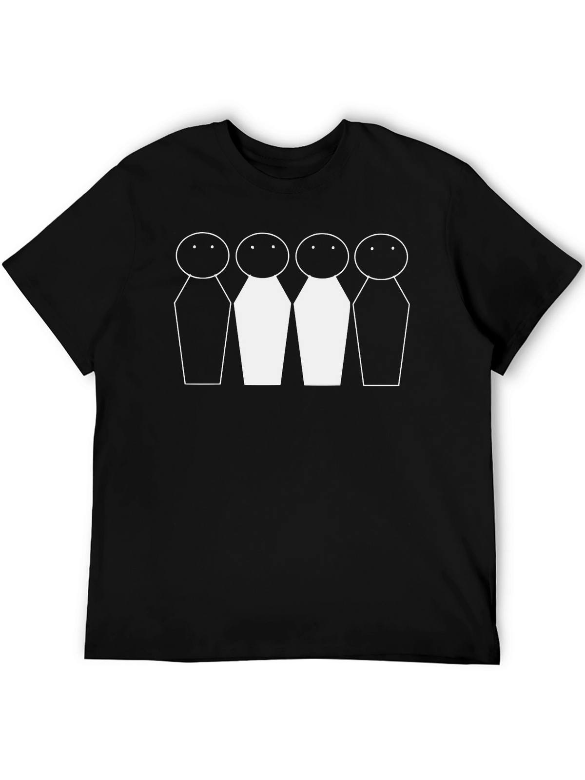 Stick Figure Lineup Graphic Tee - Black