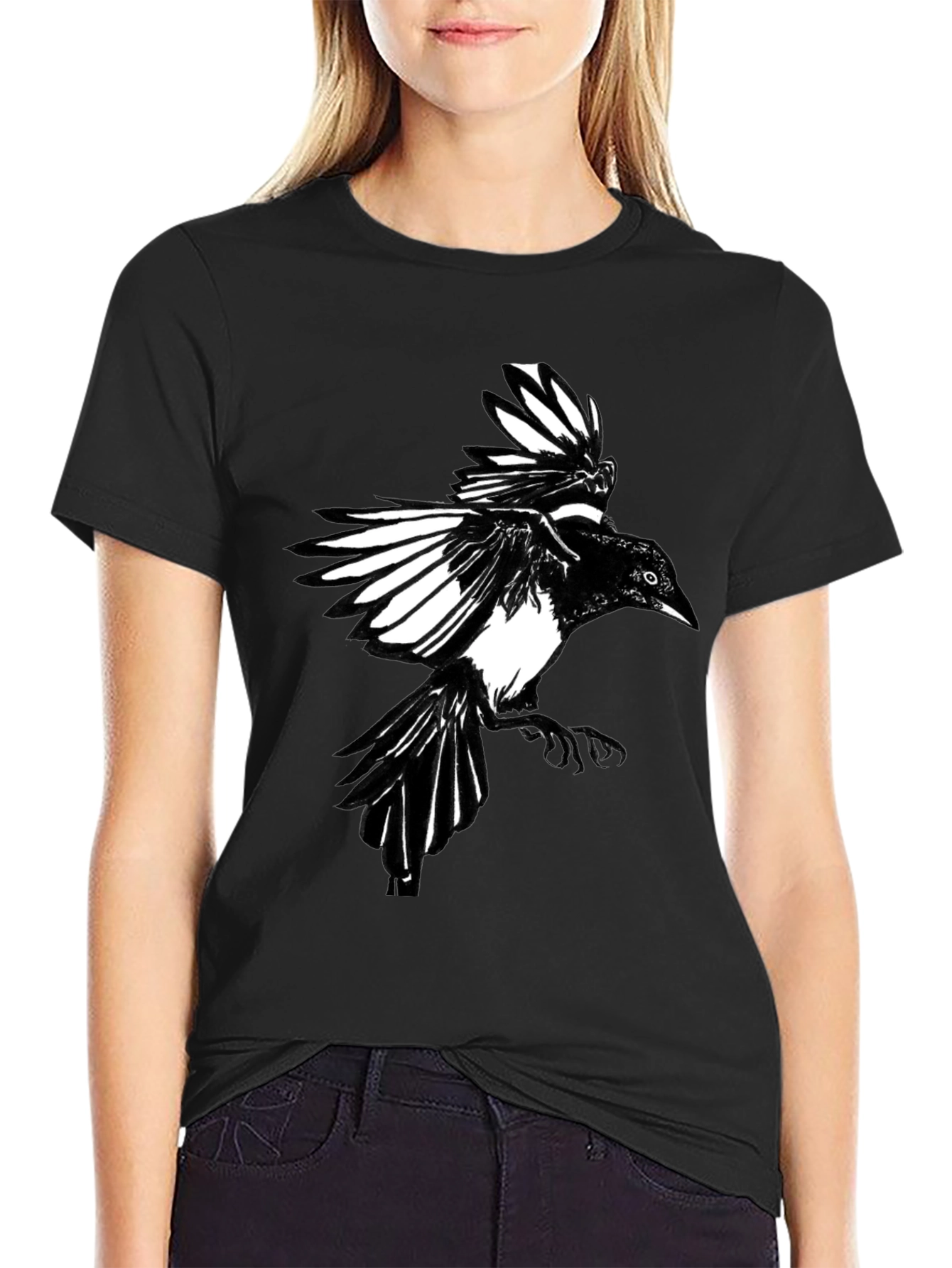 Black Crow Graphic Print Tee