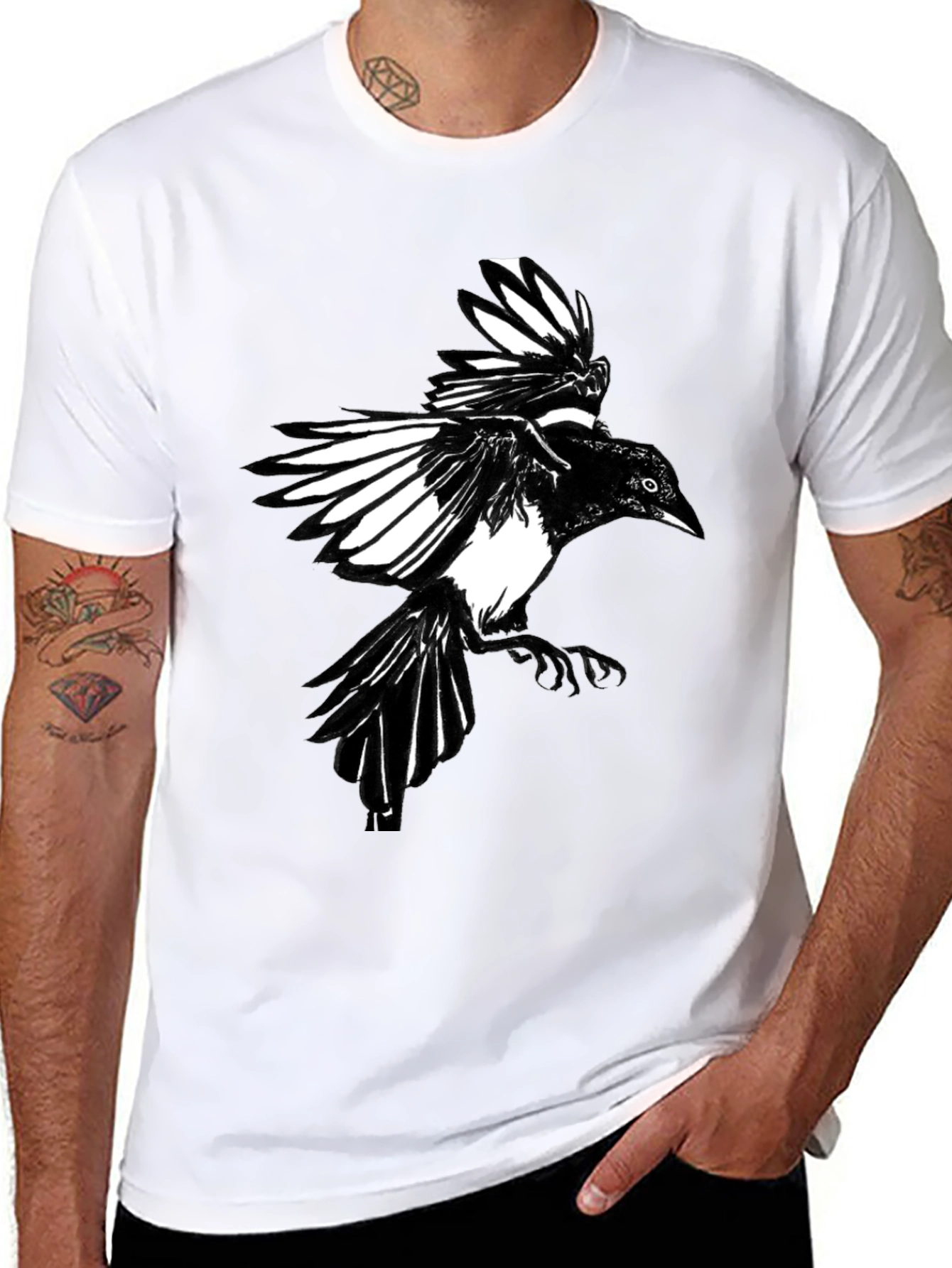 Black Crow Graphic Print Tee
