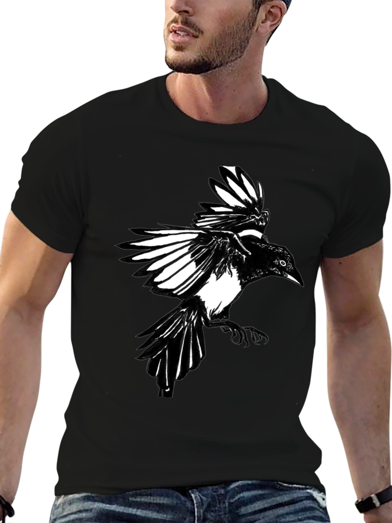 Black Crow Graphic Print Tee