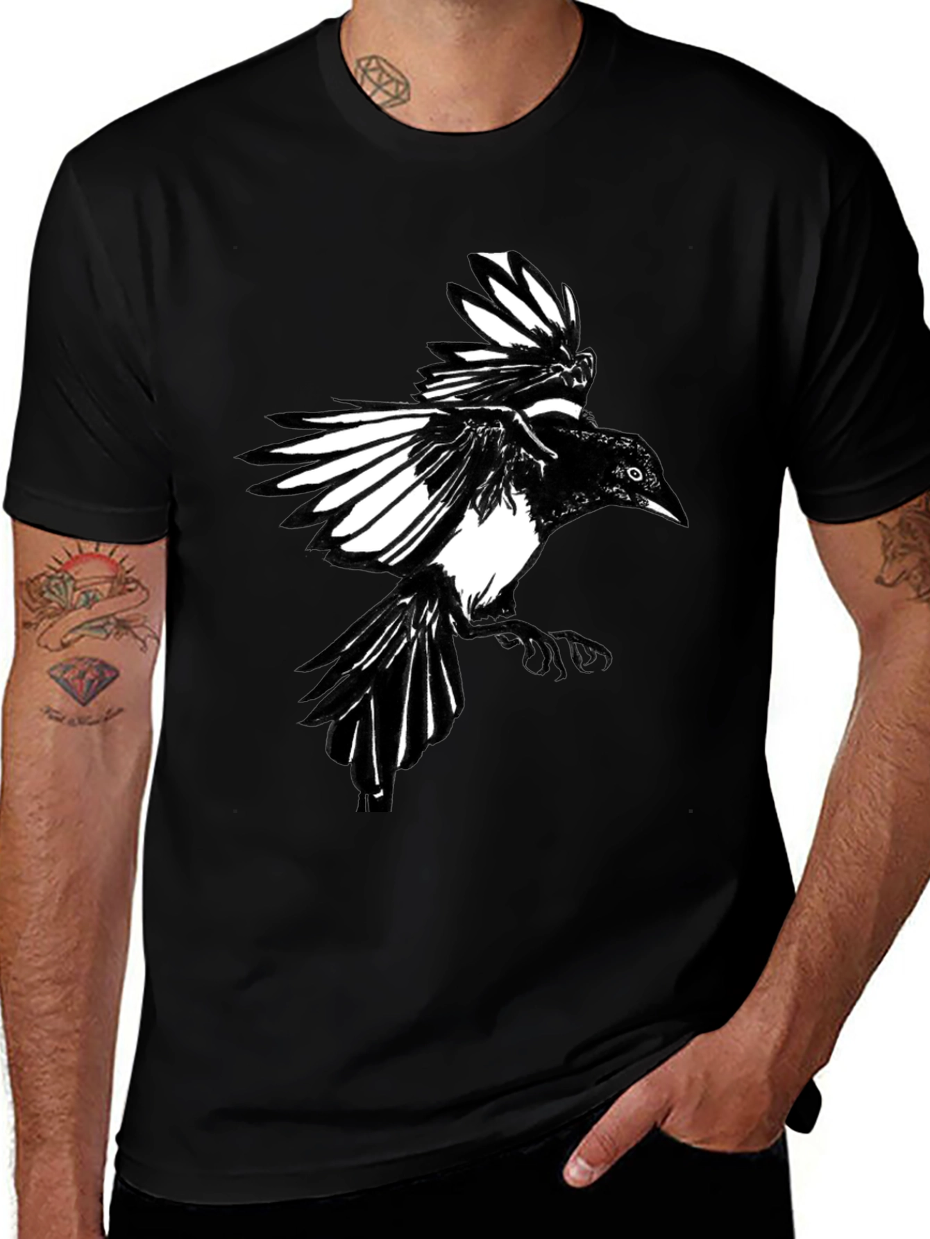 Black Crow Graphic Print Tee