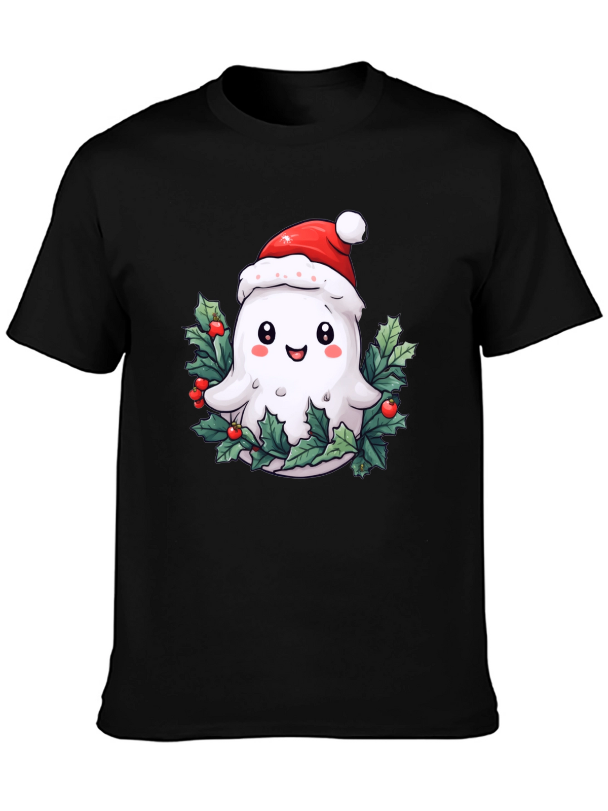 Festive Ghost T-Shirt - Holiday Spirit