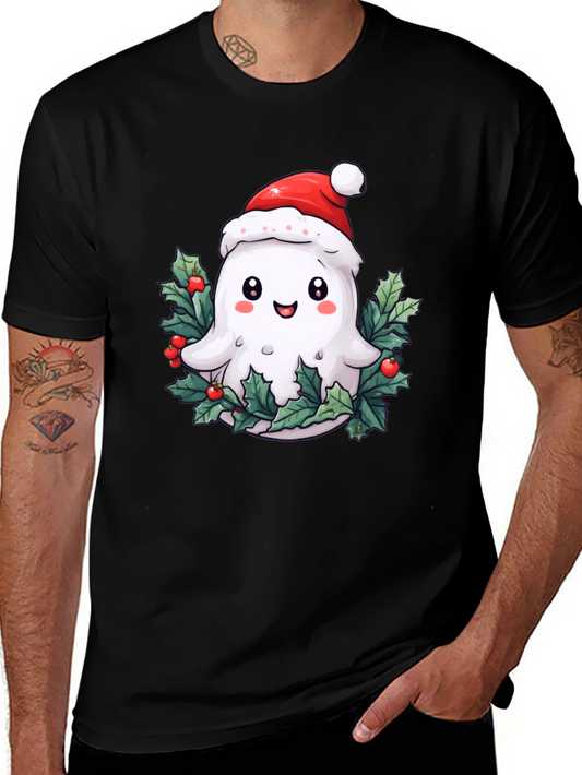 Festive Ghost T-Shirt - Holiday Spirit