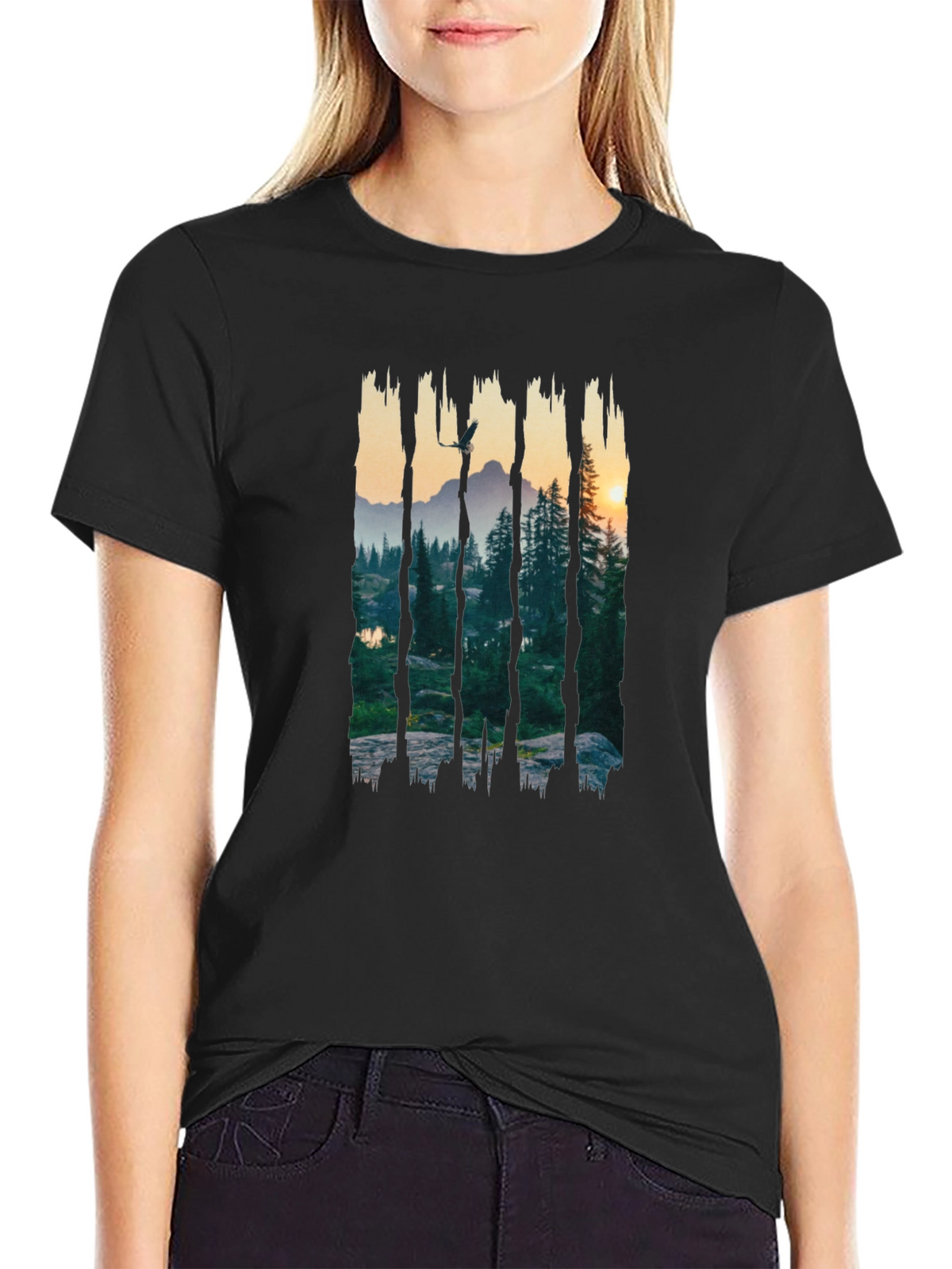 Nature Vista Graphic Tee - Mens Black T-Shirt