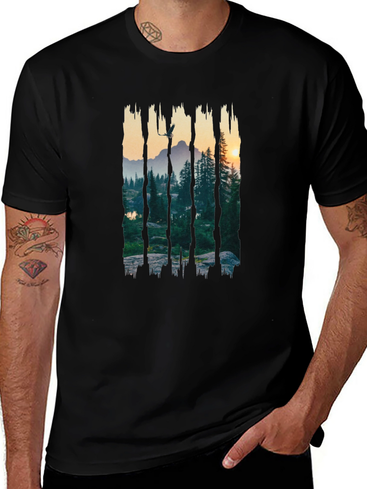 Nature Vista Graphic Tee - Mens Black T-Shirt