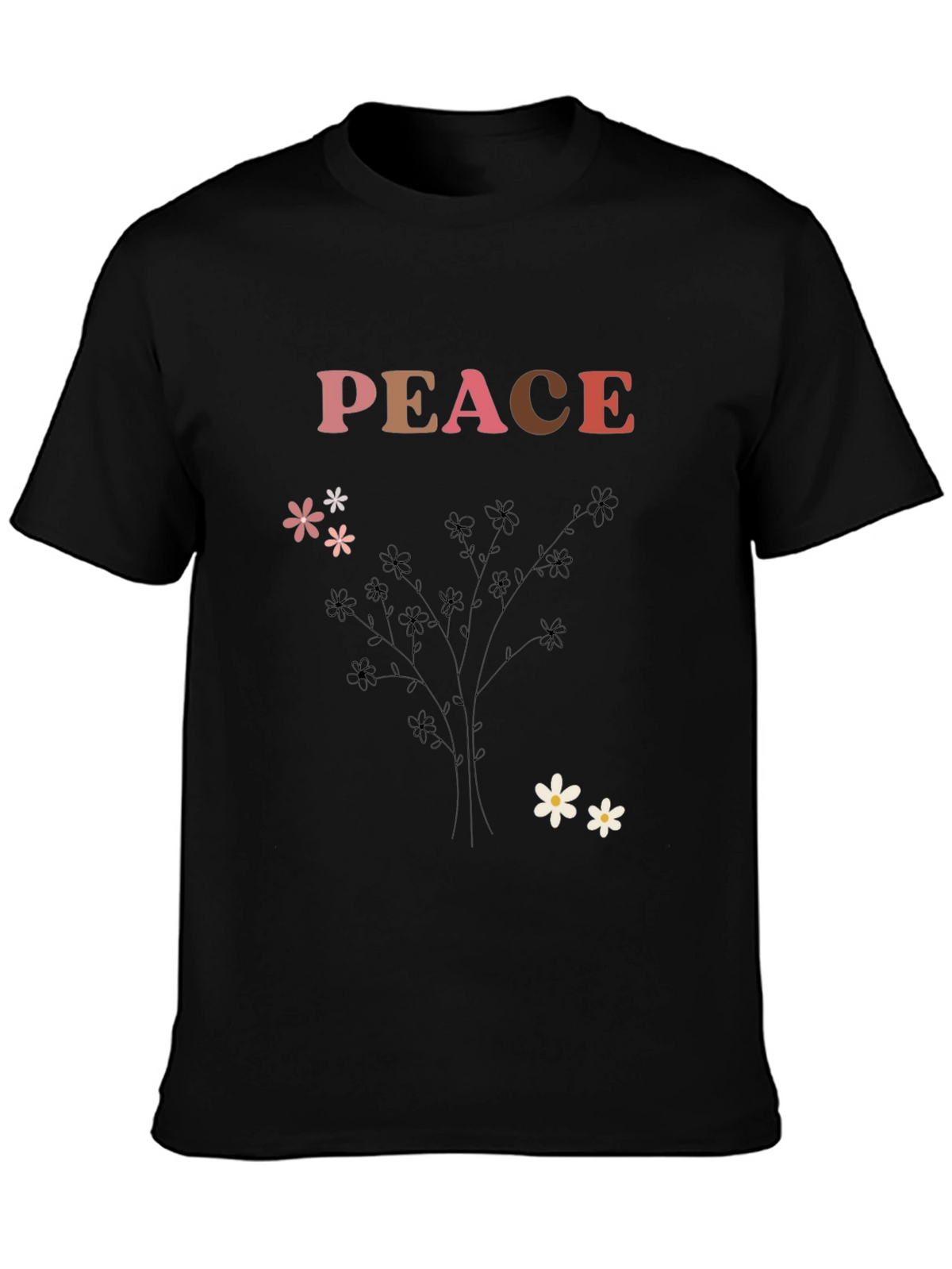 Peace Flower Print Graphic Tee