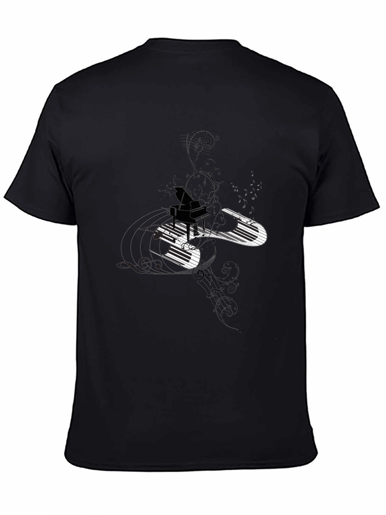 Piano Keys Graphic Black T-Shirt