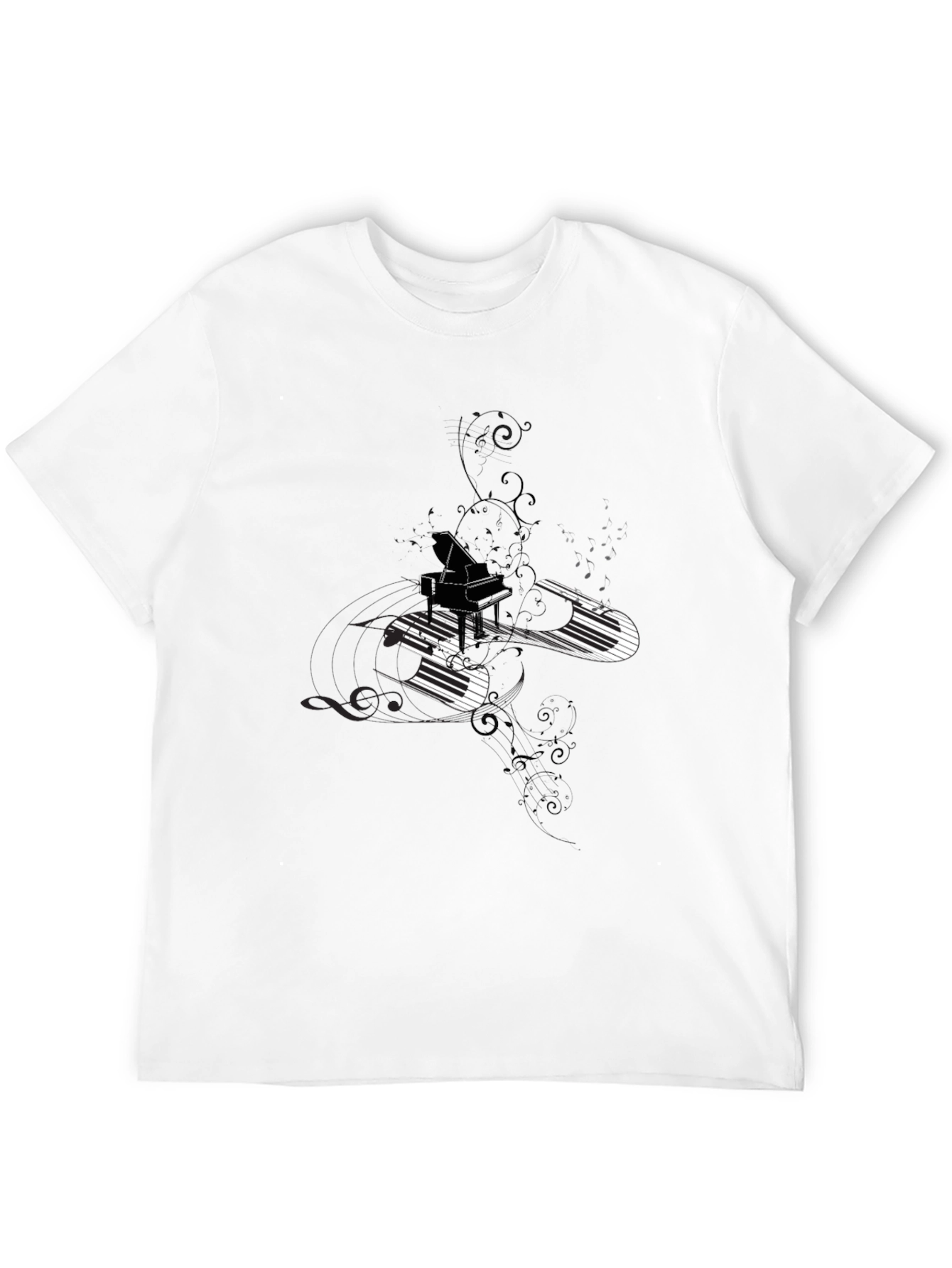 Piano Keys Graphic Black T-Shirt