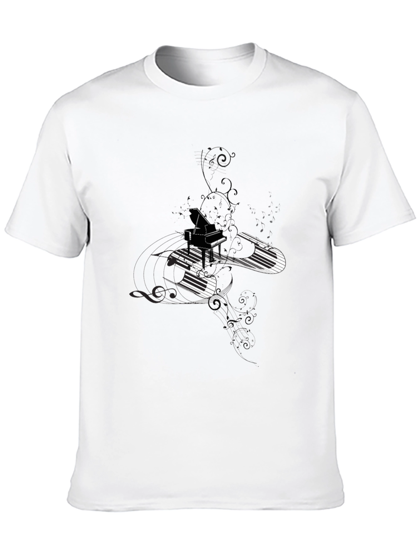 Piano Keys Graphic Black T-Shirt