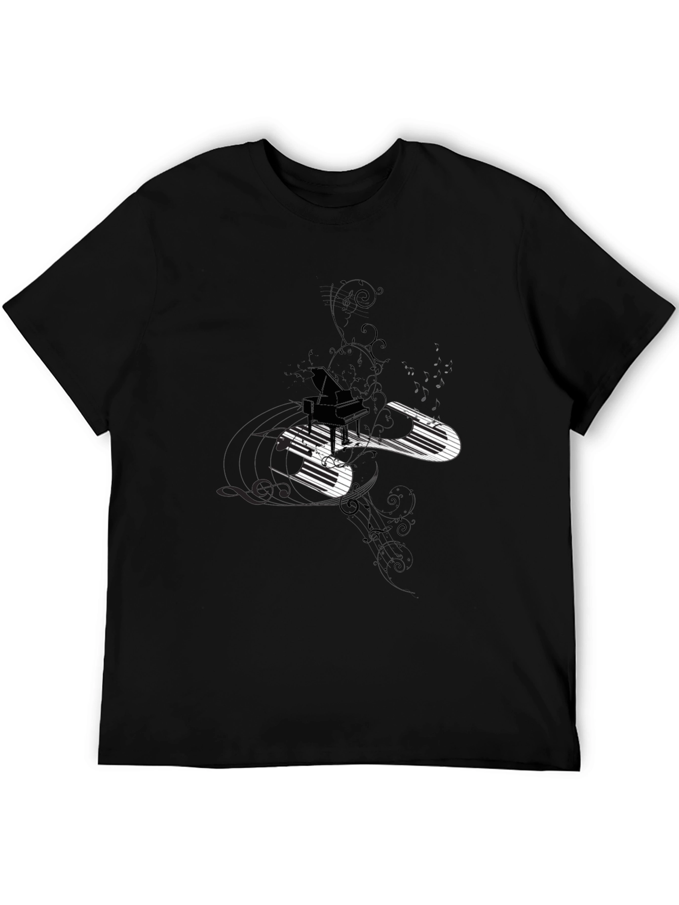 Piano Keys Graphic Black T-Shirt