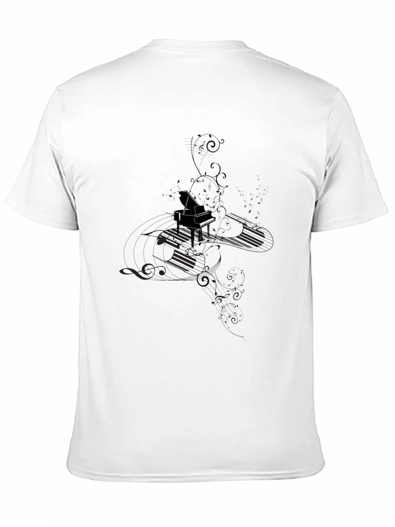 Piano Keys Graphic Black T-Shirt