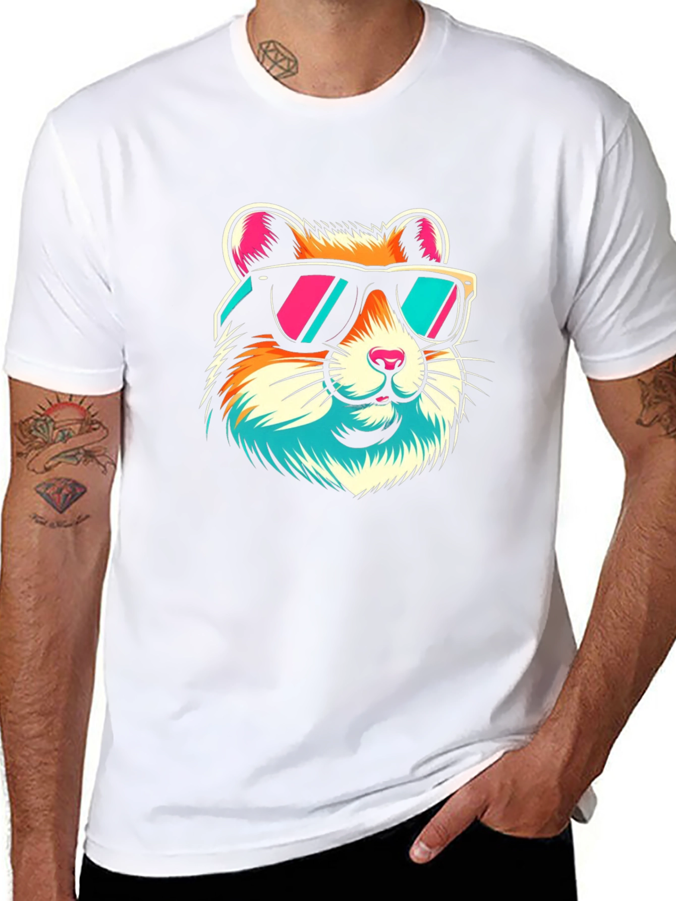 Cool Hamster Graphic Tee - Black